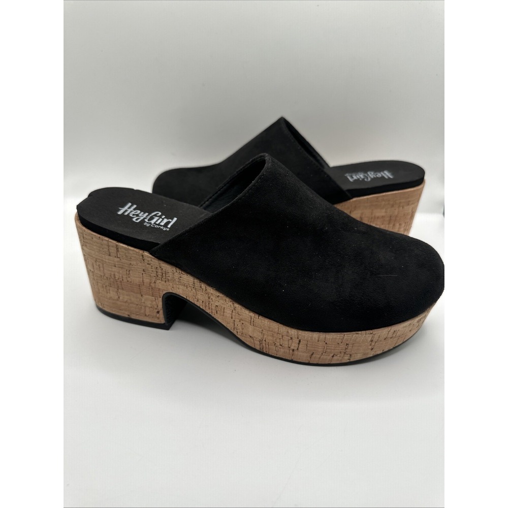 Corkys Watch Your Back Clogs Black Suede Size 9